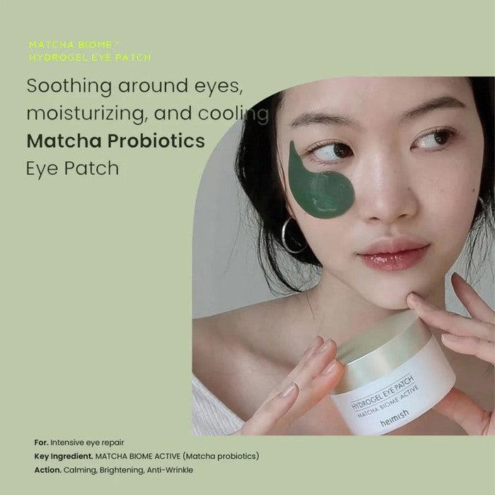 Packaging of Heimish Matcha Biome Hydrogel Eye Patch