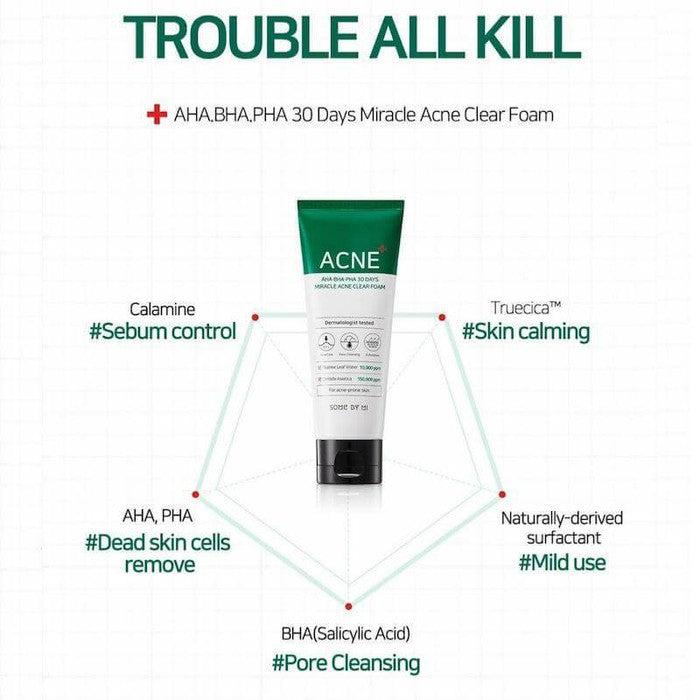 SOME BY MI - AHA, BHA, PHA 30 Days Miracle Acne Clear Foam