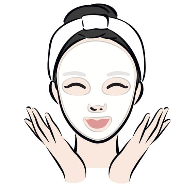 Cute drawing korean girl wearing treatment mask