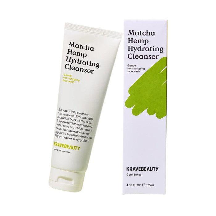 Packaging of Krave Beauty Matcha Hemp Hydrating Cleanser