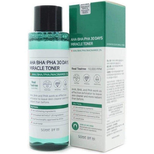 Packaging of SOME BY MI - AHA, BHA, PHA 30 Days Miracle Toner