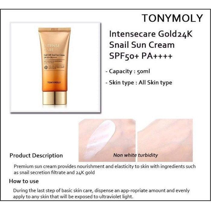 TONYMOLY - Intense care gold 24k snail sun cream
